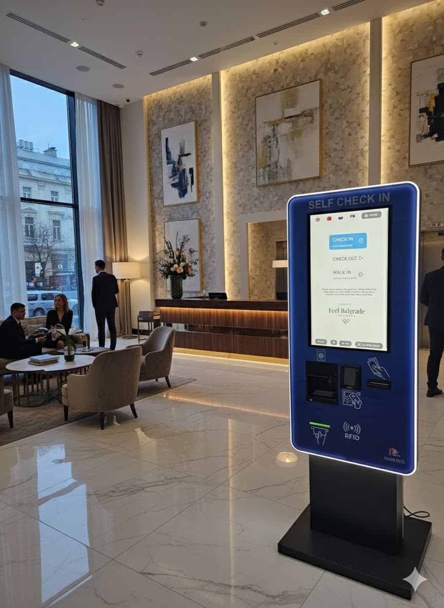 Card Payment Contactless card payment at hotel digital reception